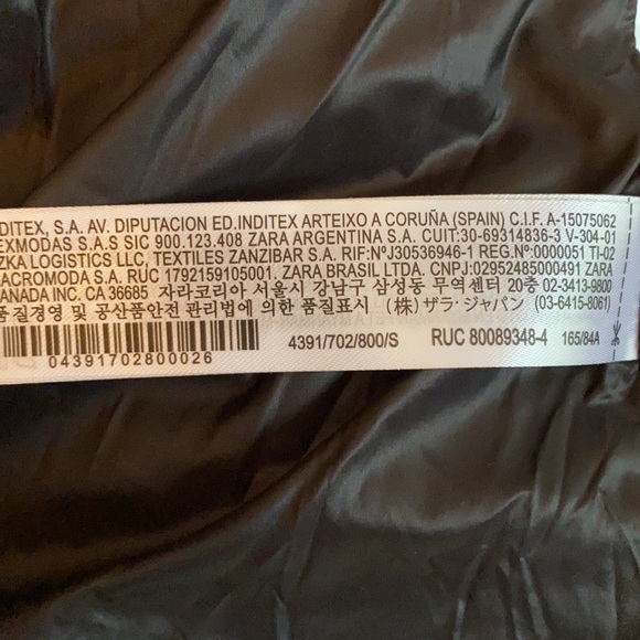 NWT. Zara Black Water Repellent Padded Jacket. Size S. - Picture 8 of 13